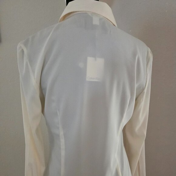 Calvin Klein Women's Long Sleeve Shear Button Down Blouse, Size S/P. - Picture 2 of 8